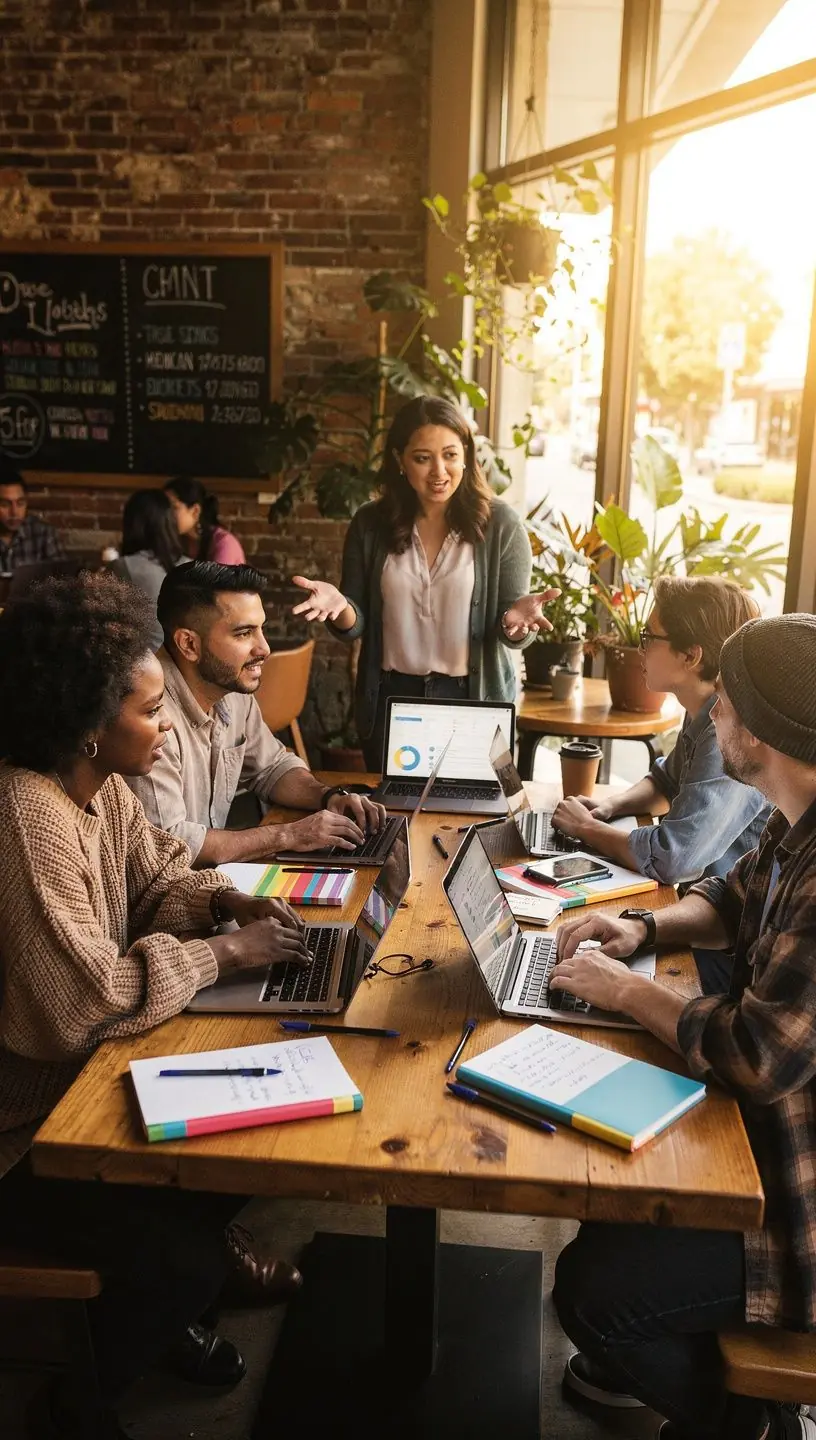 An organized desk featuring a notebook, smartphone with scheduling app, and a cup of coffee for workflow enhancement.